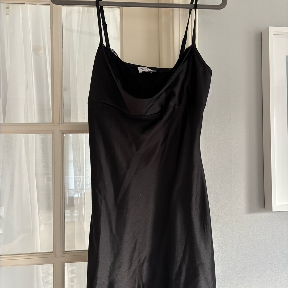 Princess Polly Black Satin Dress